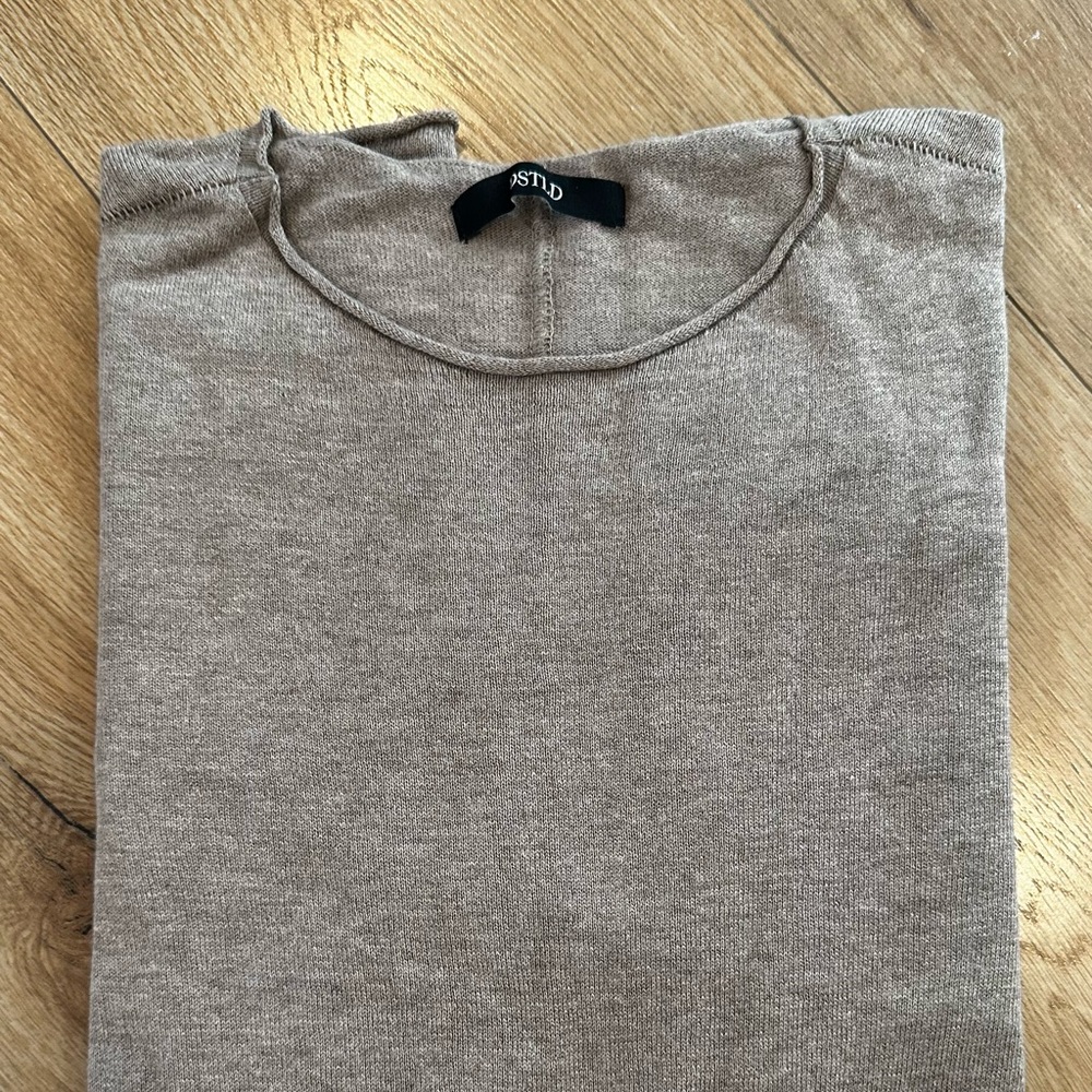DSTLD men’s long sleeve shirt, size: small, color: Faun
